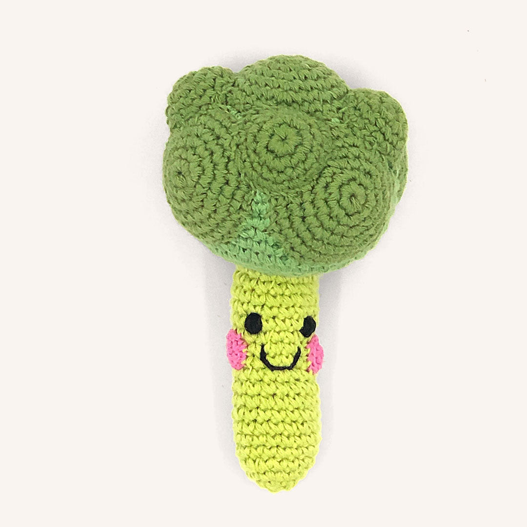 Handmade Crochet Green Broccoli Baby Rattle