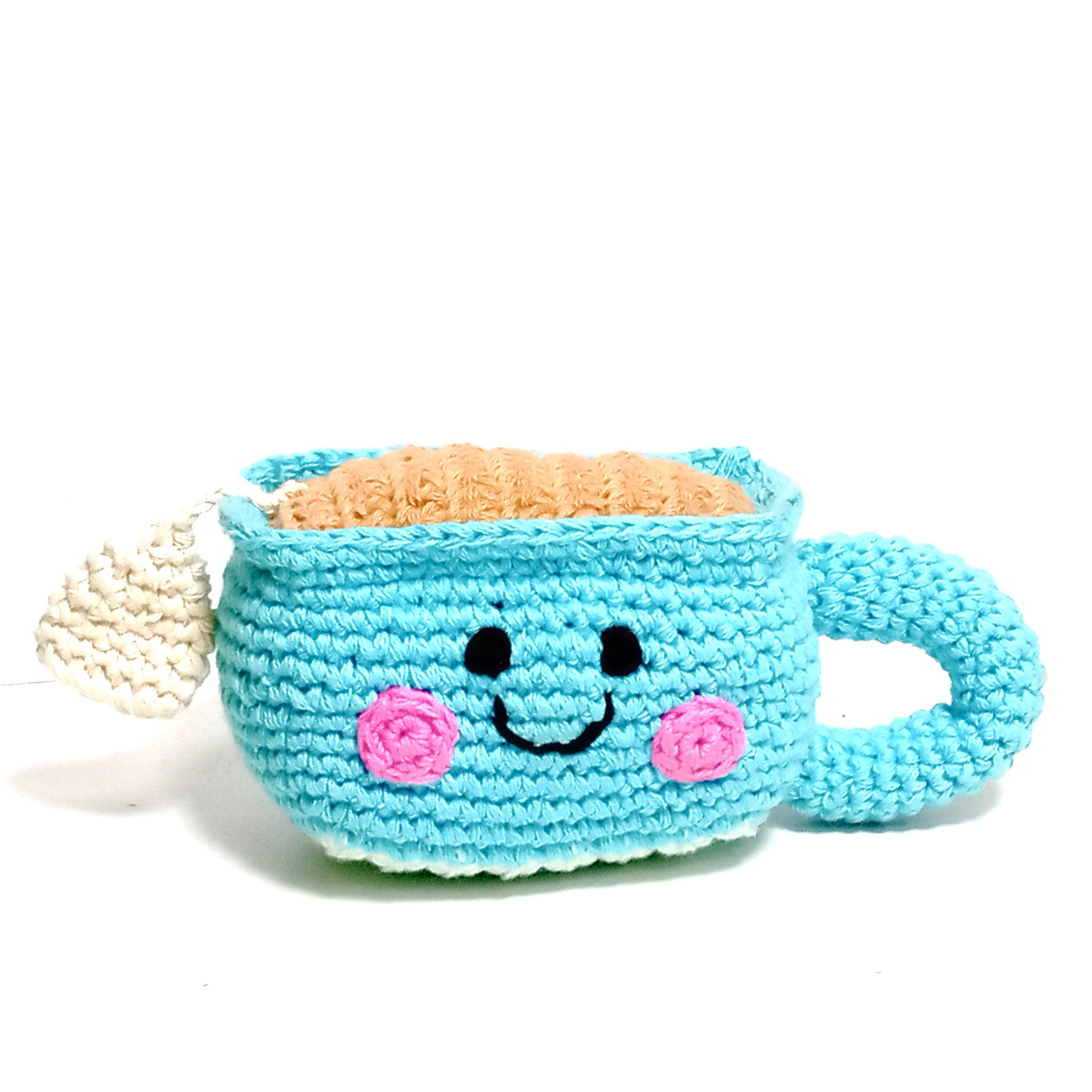 Handmade Crochet Cup of Chai Latte Baby Toy Rattle