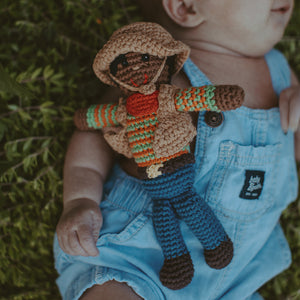 Baby with Black Cowboy Doll Rattle