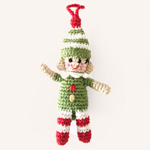 Handmade Crochet Elf Christmas Ornament for Kids