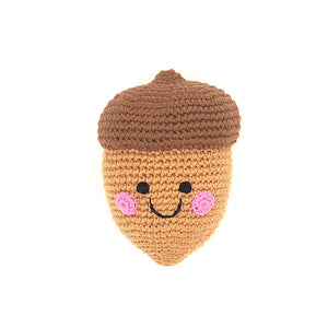 Fair Trade Handmade Brown Acorn Baby Toy Rattle