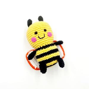 Yellow and Black Crochet Handmade Bee Baby Toy with Wings