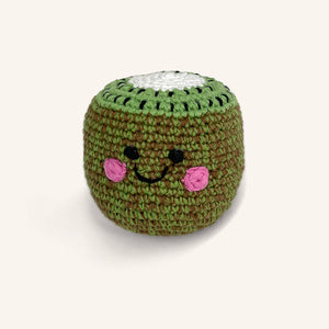 Crochet Fair Trade Cotton Kiwi Baby Rattle