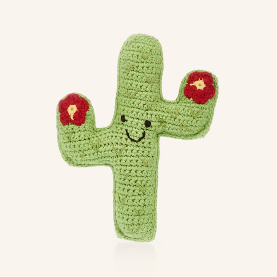 Pebble Fair Trade Crochet Green Cactus Plush Toy