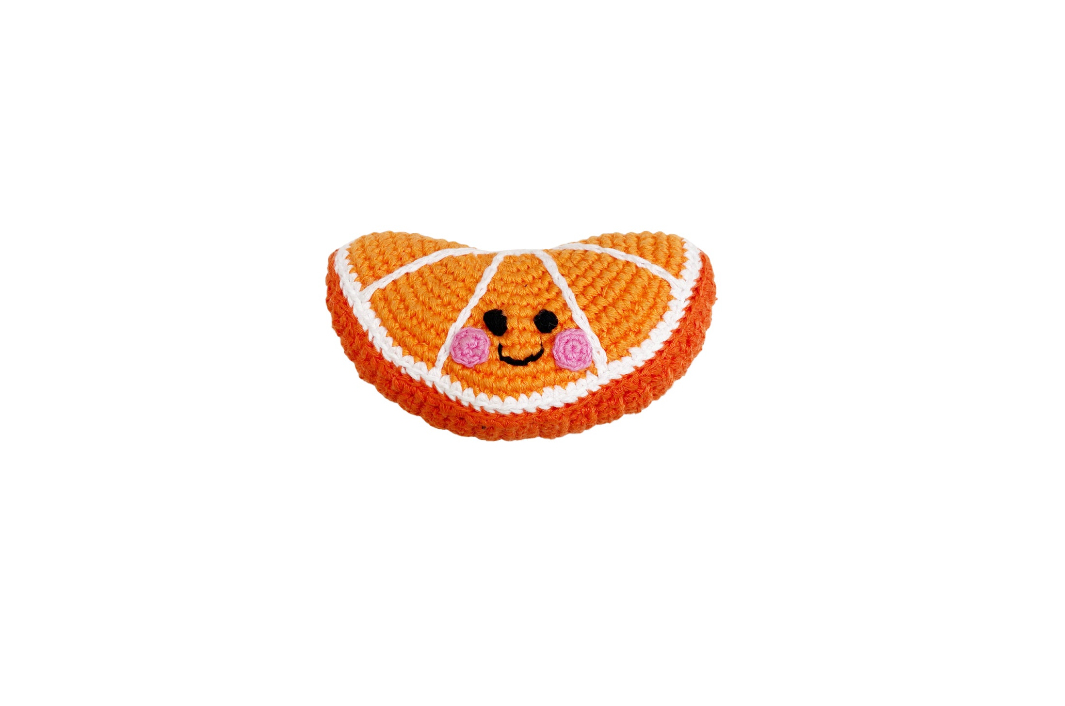 Pebble Toy Orange Rattle| Organic Orange Baby Rattle | Kahiniwalla