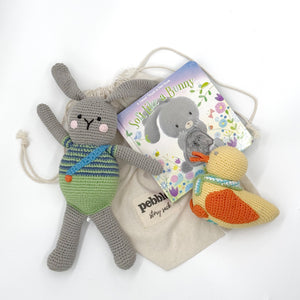 Soft Like A Bunny Book with matching rattles