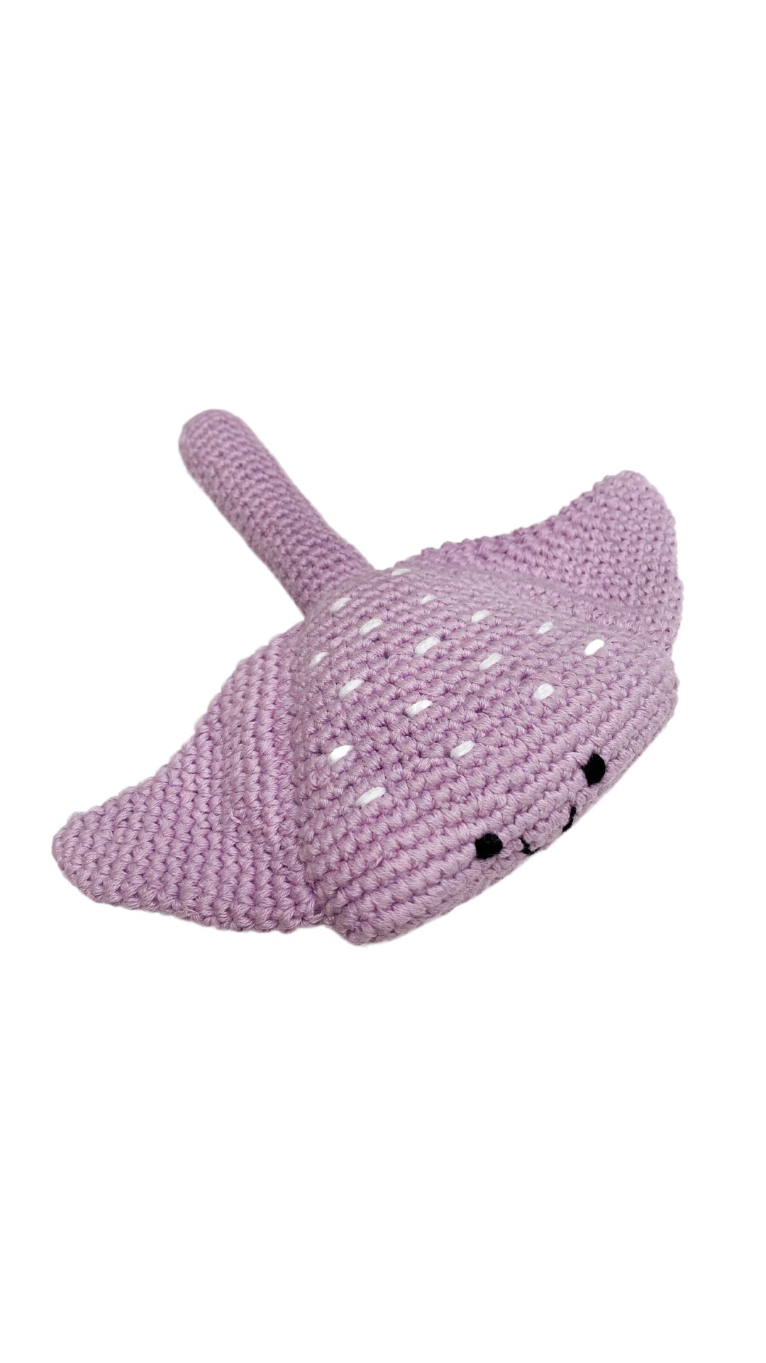 Light purple plush stingray baby rattle crochet