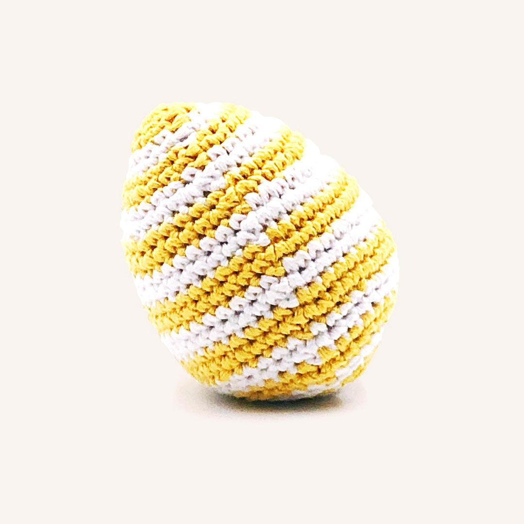 Yellow and White Striped Easter Egg Toy