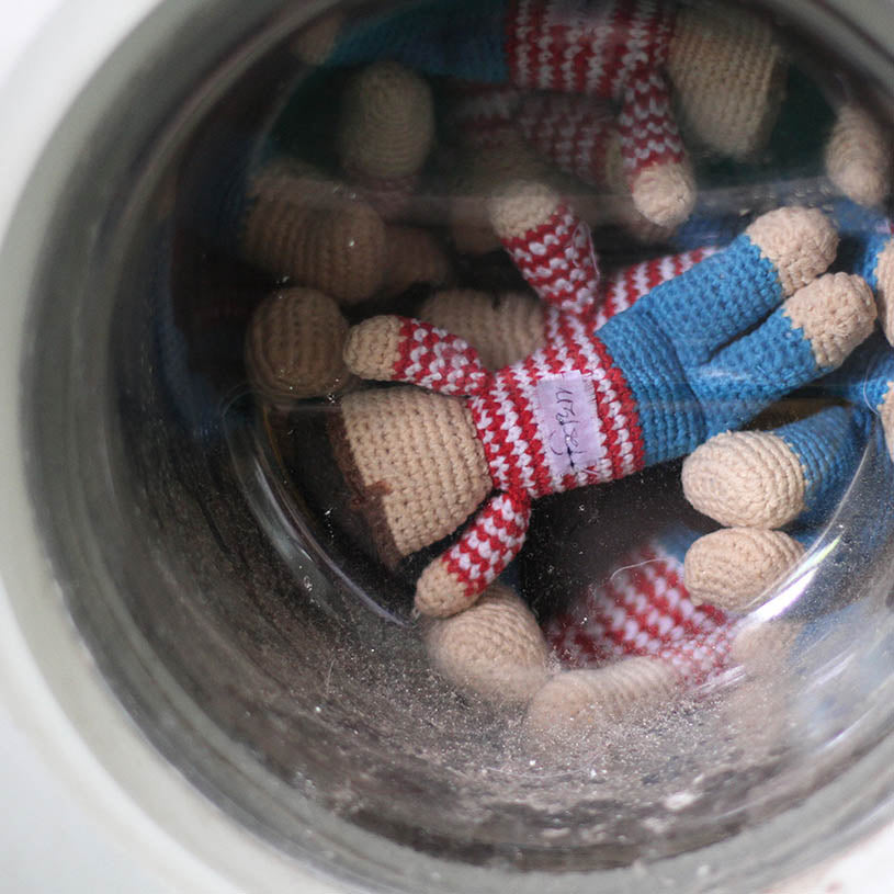 Pirate toys in washing machine.