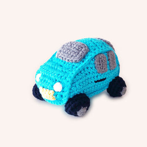 Crochet Turquoise Plush Toy Car