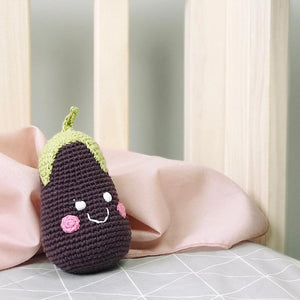 Handmade Crochet Purple Eggplant Baby Toy